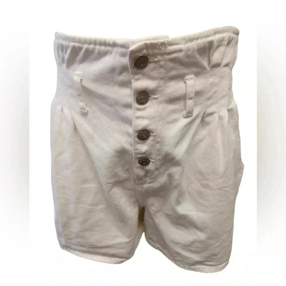 Zara White Button Fly High  Rise Walking Shorts Size Small - Picture 5 of 9